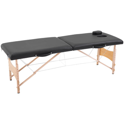 Portable and Adjustable Massage Table with Removable Cushion and Bag, 186x60x58-81 cm, Black