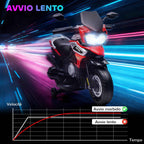 AIYAPLAY Children's Electric Motorcycle with Wheels, Mirrors and Footrest, Made of PP and Metal, 85.5x44.5x56 cm, Red