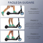 Folding Electric Scooter for Kids Ages 6+, Adjustable Height, 71 x 36.5 x 75-80 cm, Black and Blue