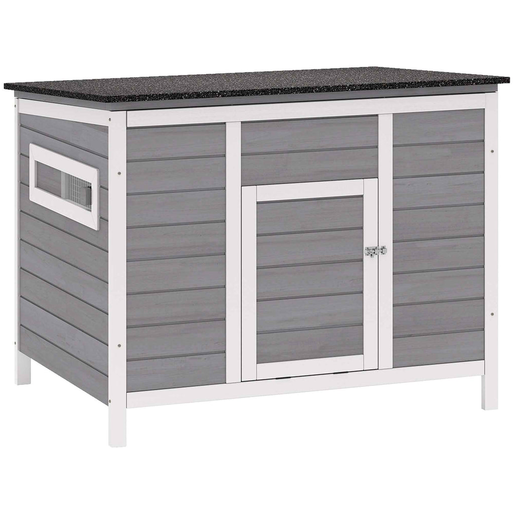 PawHut Duck House with Opening Roof, Windows and Ramp, Wooden, 93x70x72 cm, Multicolored