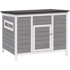 PawHut Duck House with Opening Roof, Windows and Ramp, Wooden, 93x70x72 cm, Multicolored