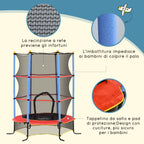 Children's Trampoline with Trampoline Mat, Safety Net and Padded Poles, Ages 3-10 Years, Blue