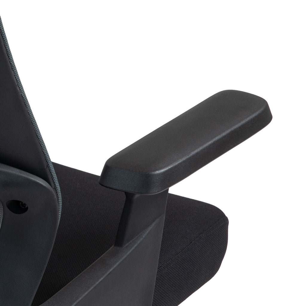 Office Chair with Lumbar Support and Headrest, Swivel Seat with Adjustable Height, Black
