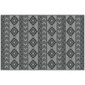 Modern Outdoor Rug Black and Grey PP with Reversible and Foldable Design, 182x274 cm