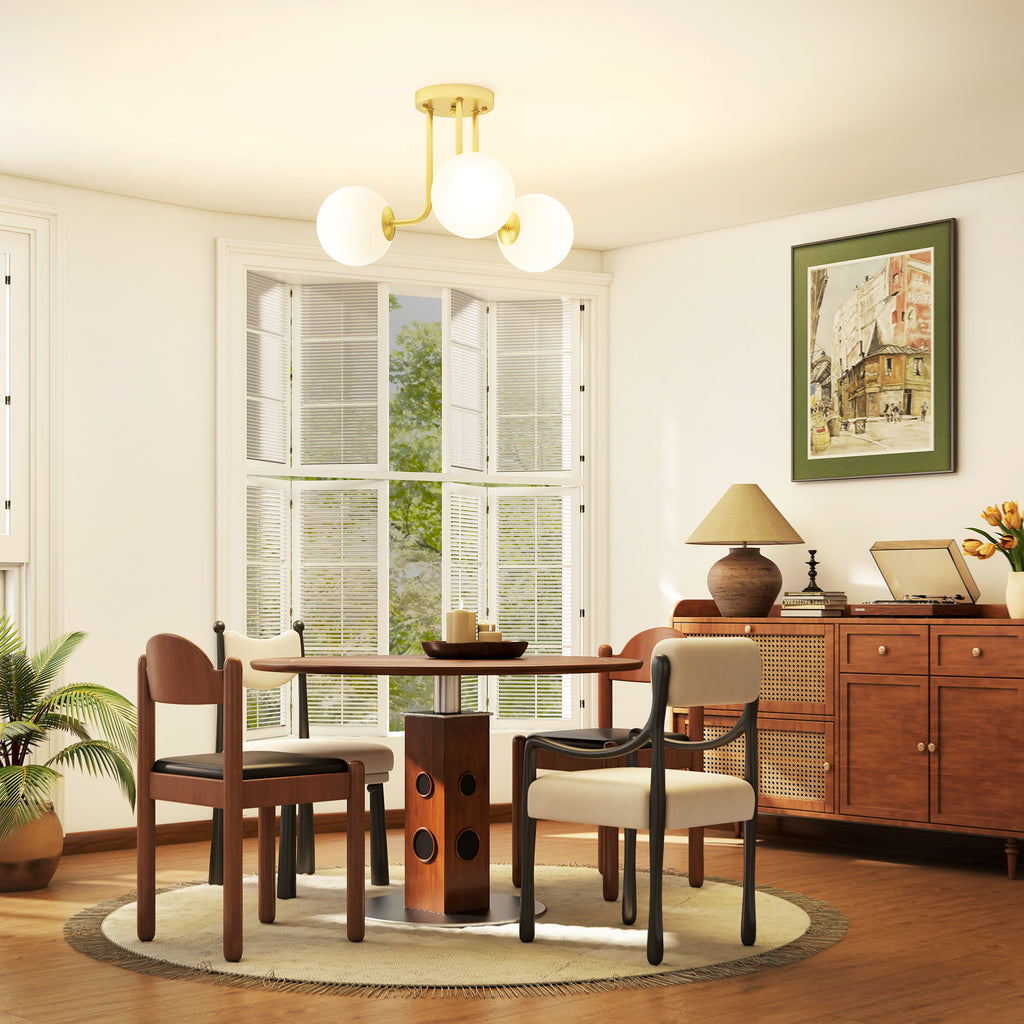 Vintage Ceiling Lamp with 3 Light Points, G9 Sockets, 42x42x26.5 cm, Gold