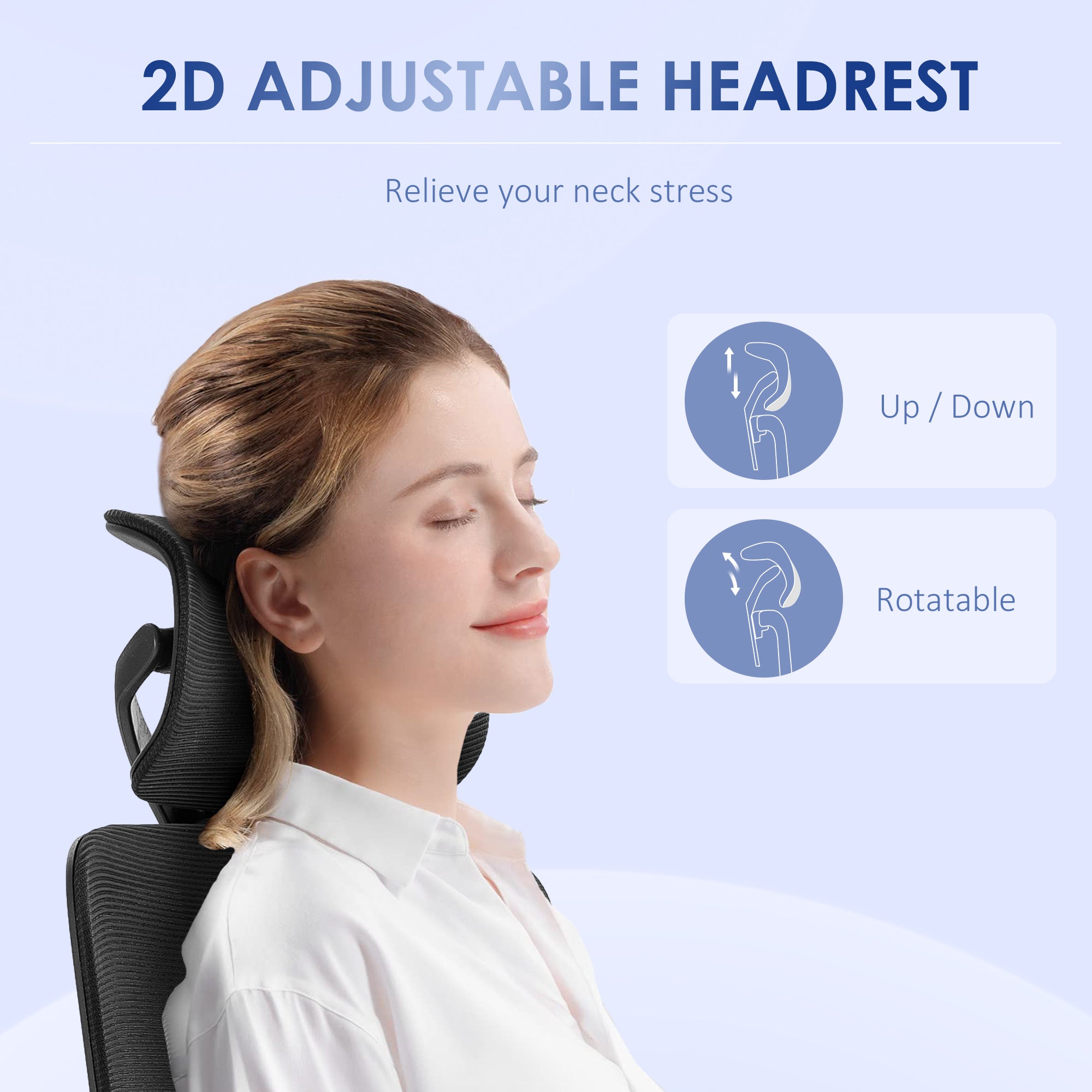 Vent office chair at adjustable height with inclination and lumbar support, 62x58x120-133 cm, black - Borgè