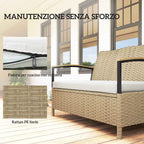 Outsunny 125L Storage Bench with Padded Cushion, Metal, 123x70x82 cm, Khaki