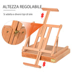 Beech Wood Easel with Lower Drawer, Adjustable Height and Angle, 42x36x12.5 cm