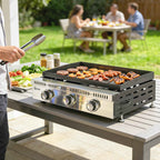 Outsunny Portable Tabletop Gas Grill with Grease Tray, Black