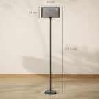 Modern Floor Lamp with Double Lampshade and Foot Switch, Ø33 x 152.5 cm, Black