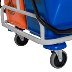 Multipurpose Professional Cleaning Cart with 4 Buckets Wheels Canvas Bag 118 × 73 × 103cm