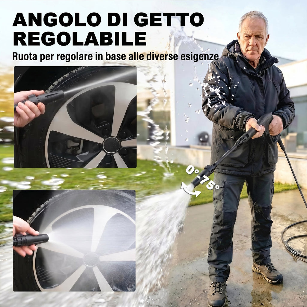 Outsunny 1500W High Pressure Washer with Adjustable Nozzle and Cleaning Kit, 20.5x19x40.4 cm, Blue