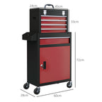 HOMCOM Tool Trolley 5 Drawers, Removable Box and Cabinet with Steel Key, Red - Borgè