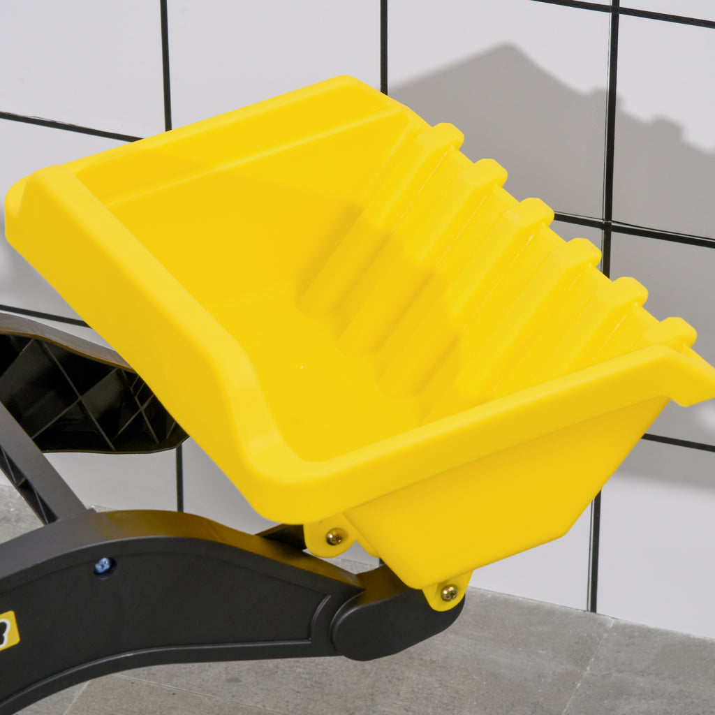 Pedal Excavator for Kids from 3 Years with Front Loader and Steering Wheel, Yellow