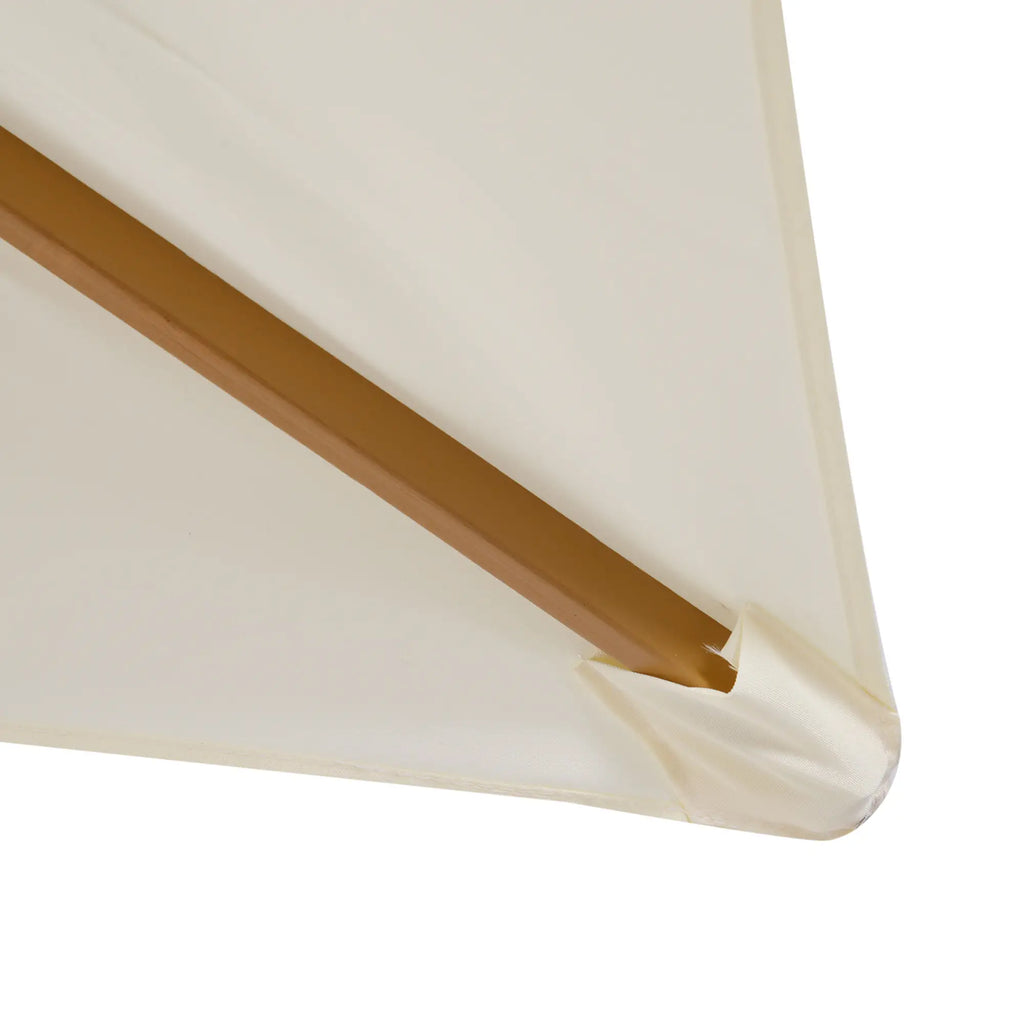2x3m Waterproof Garden Umbrella, Wood and 180G Polyester, Beige - Borge' Group Limited