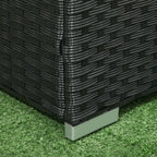 Rattan and Steel Garden Storage Chest with Lid, 95x60x53cm, Black - Borge' Group Limited