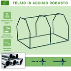 Mini Greenhouse for Garden and Balcony in PE Plastic and Steel with Zip Closure, 99x71x60 cm