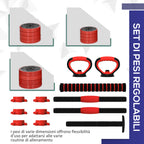 SPORTNOW 4 in 1 20kg Gym Weight Set, Convertible into Kettlebell, 2 Dumbbells, Barbell and Push-up Stand, Red