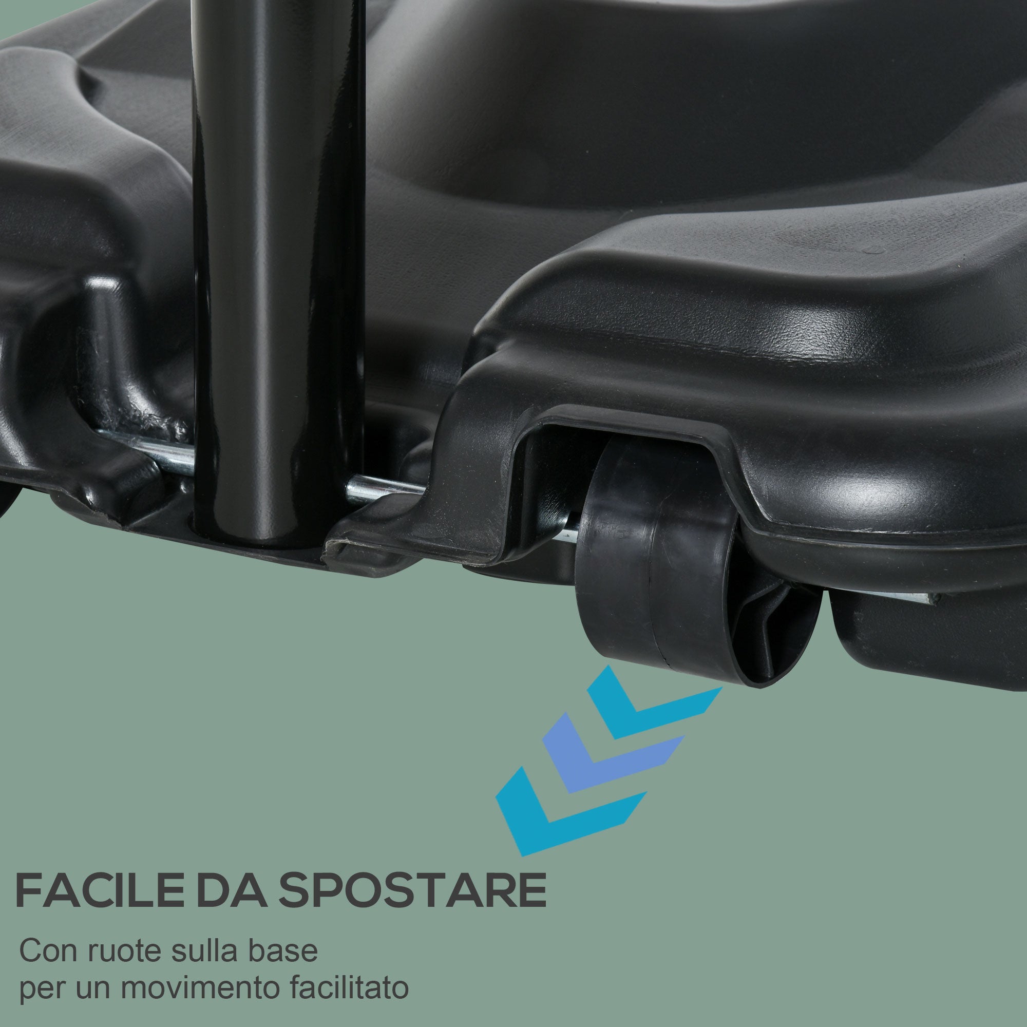 Height-Adjustable Steel Basketball Hoop with Base 112 × 74 × 365cm