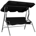 Outsunny 3-Seater Swing with Adjustable Canopy and Cushions, Steel and Polyester, 170x110x153 cm, Black