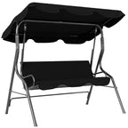 Outsunny 3-Seater Swing with Adjustable Canopy and Cushions, Steel and Polyester, 170x110x153 cm, Black