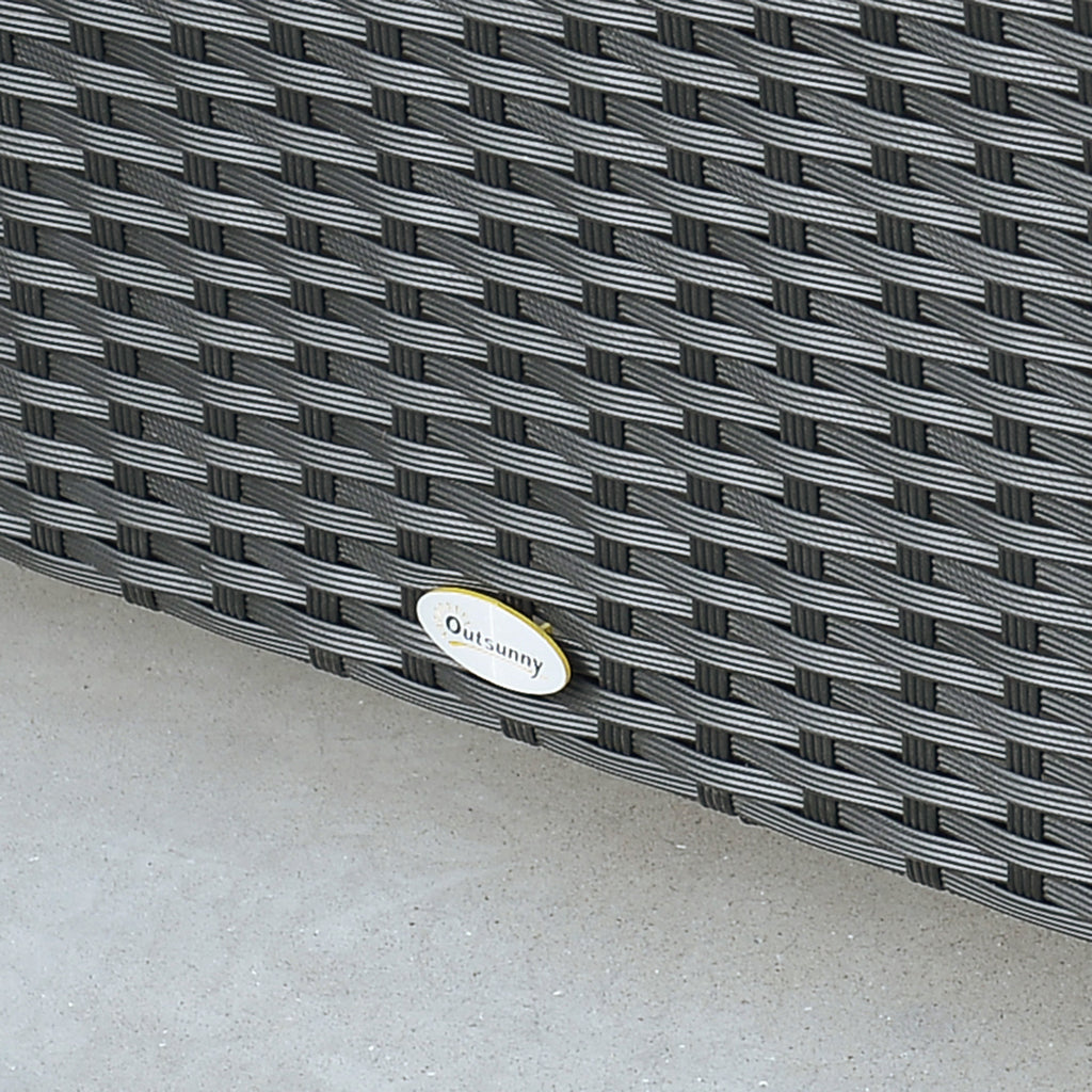 Outsunny Ousunny outdoor table in Rattan PE with tempered glass top, 85x50x39cm, black - Borgè