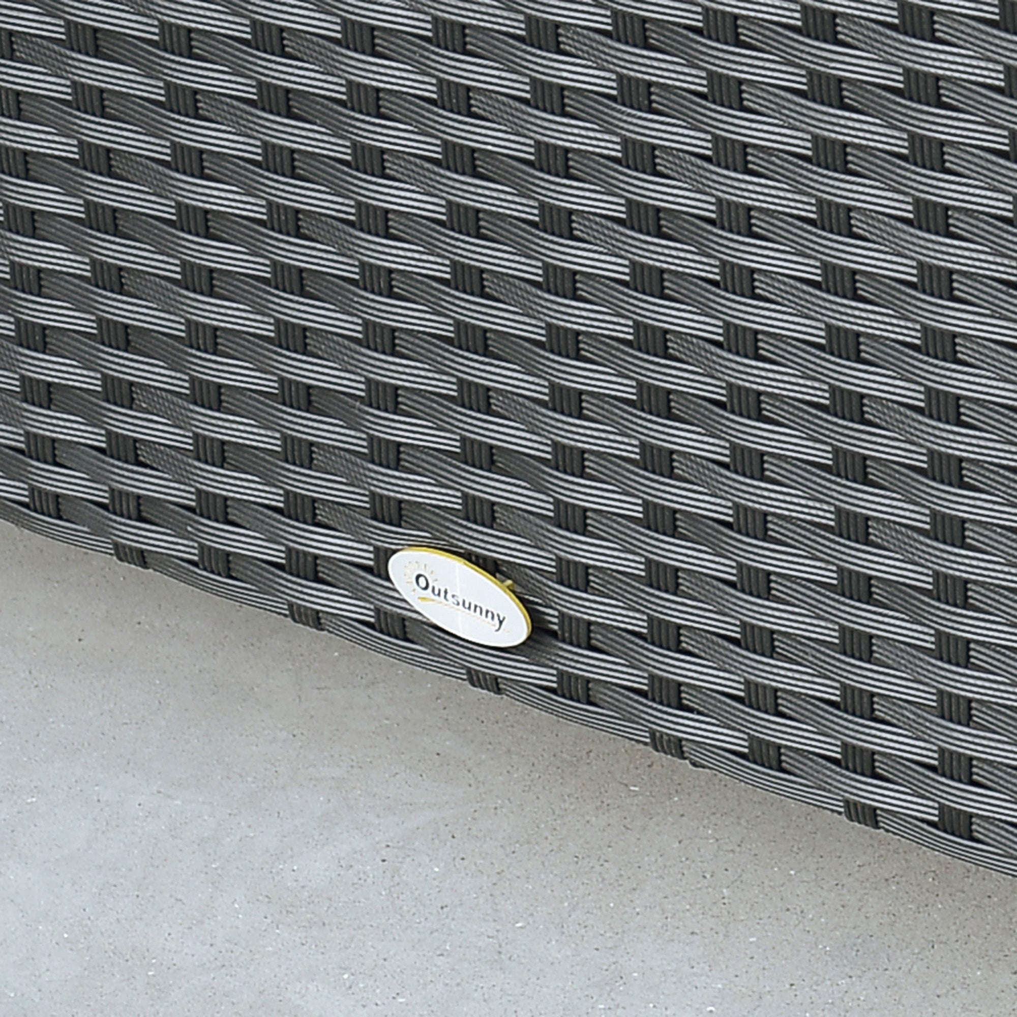 Outsunny Ousunny outdoor table in Rattan PE with tempered glass top, 85x50x39cm, black - Borgè