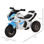 3-Wheeled Ride-On Toy Motorcycle for Kids 18-36 Months Police Style with Music and Headlights, Blue