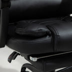 Office Chair with 7 Vibrating Points, Footrest and 155° Reclining Backrest, Black - Borgè