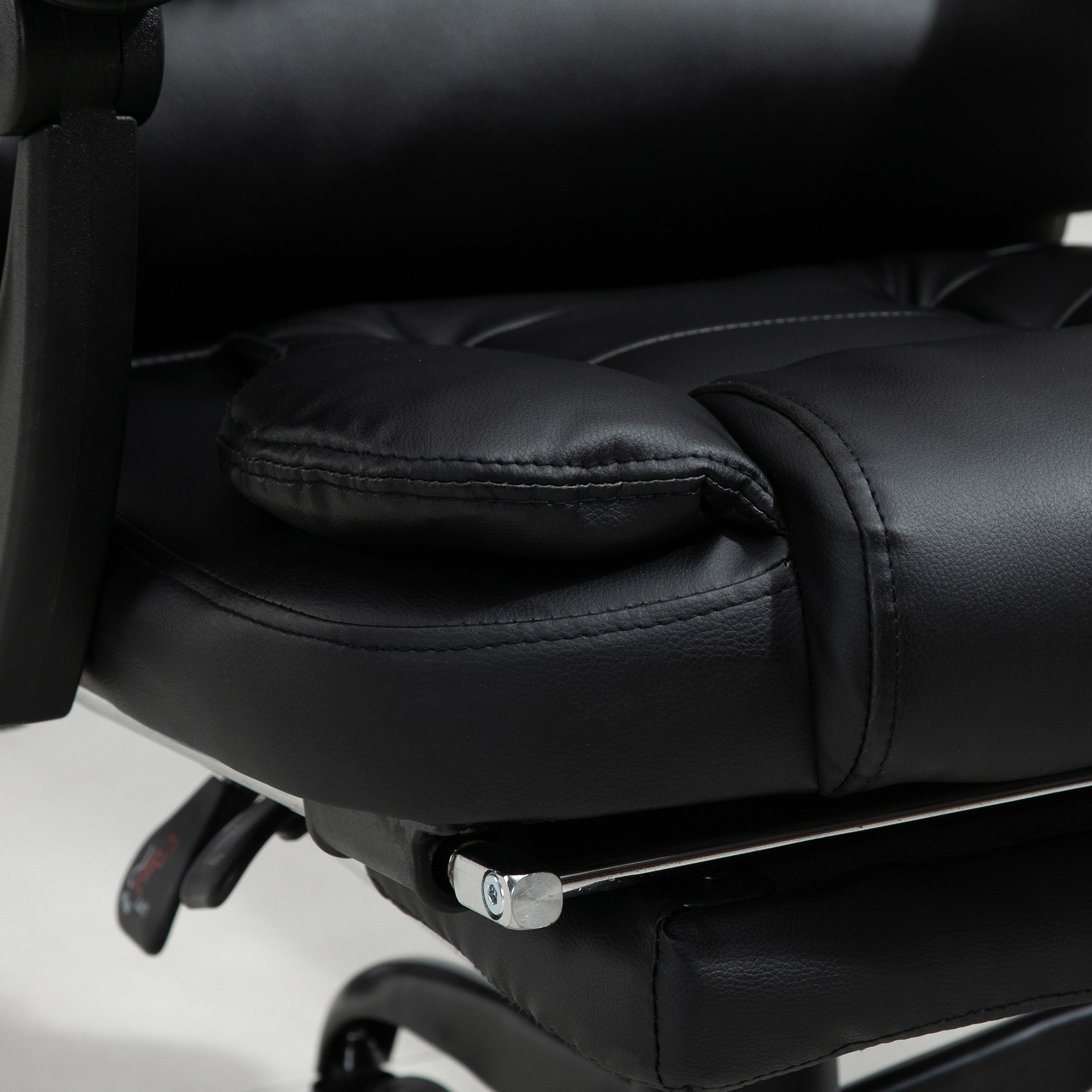 Office Chair with 7 Vibrating Points, Footrest and 155° Reclining Backrest, Black - Borgè