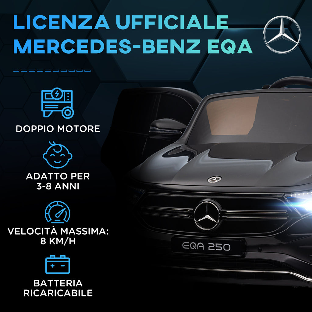 Electric Ride-On Toy Car for Kids Ages 3-8 with Remote Control, Headlights and Horn, Black