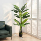 HOMCOM Artificial Banana Tree, Fake Plant with 18 Leaves, 180 cm, Green