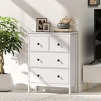 4-Drawer Chest of Drawers for Bedroom and Entrance Multipurpose Wooden, 74x35x97 cm, White