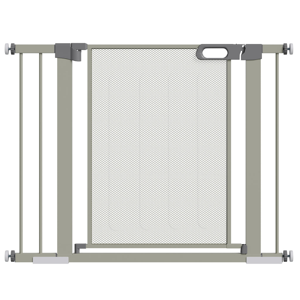 Push-Dog Gate with Automatic Closure, 75-103x76 cm, Grey