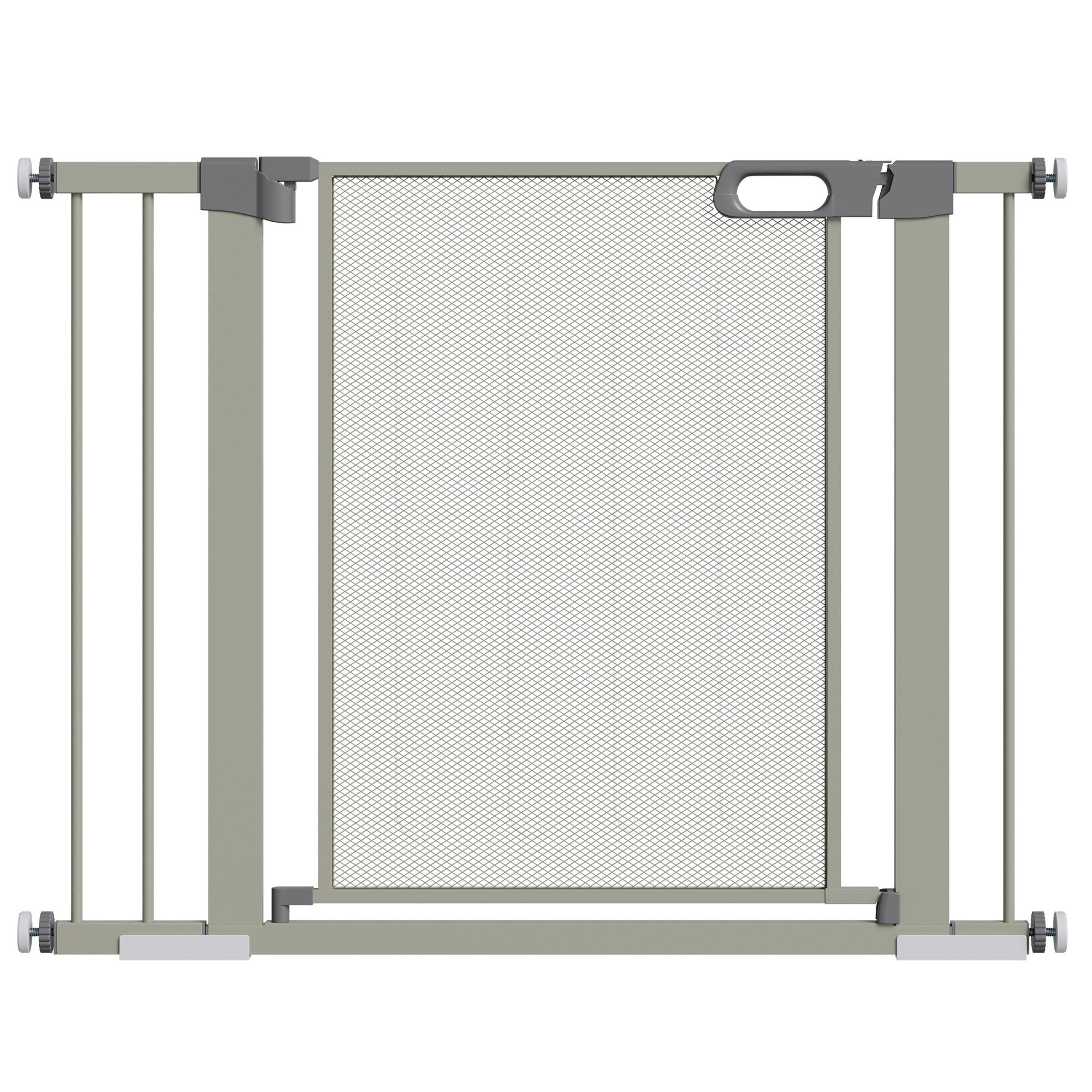 Push-Dog Gate with Automatic Closure, 75-103x76 cm, Grey