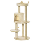 Cat Tree with Spacious Cat Bed and Platform, 104 cm, Cream White