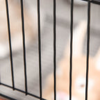 Rabbit and Small Animal Cage, 22 Modular Metal Panels with Door, Black, 105 x 70 x 45cm