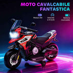 AIYAPLAY Children's Electric Motorcycle with Wheels, Mirrors and Footrest, Made of PP and Metal, 85.5x44.5x56 cm, Red