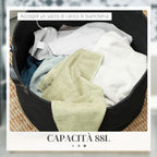 88L Portable Foldable Laundry Hamper with Natural Cotton Handles, Ø56x35.5 cm, Black