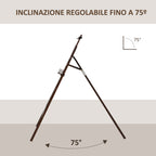 Painting Easel, 135cm Tripod Easel for Canvas Painting, Adjustable Pine Wood Easel, Portable and Foldable with Brush for Studio, Artists and Painters, Coffee