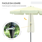 Garden and Terrace Umbrella Ø2.7x2.5 m Round with Tilting Head and UV 50+ Resistant, Beige