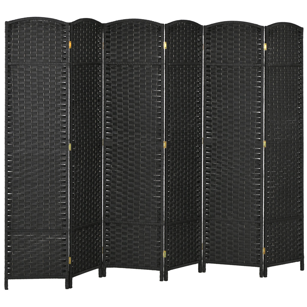 6-Panel Folding Room Divider, 240x170 cm, Black