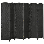 6-Panel Folding Room Divider, 240x170 cm, Black