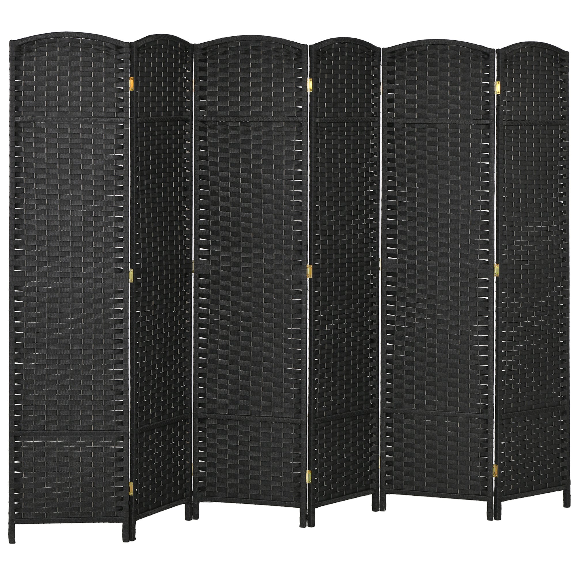 6-Panel Folding Room Divider, 240x170 cm, Black