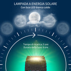 Solar Garden Lamp with LED Lighting, in Steel and PE Rattan, 20x20x68 cm, Gray