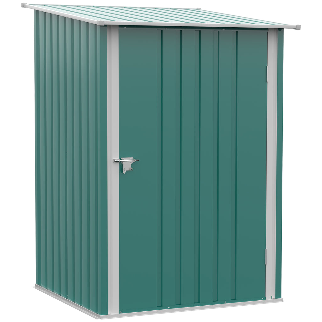 Galvanized Steel Garden Shed with Door, 100x103x160cm, Green