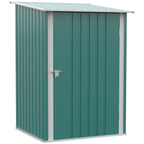 Galvanized Steel Garden Shed with Door, 100x103x160cm, Green
