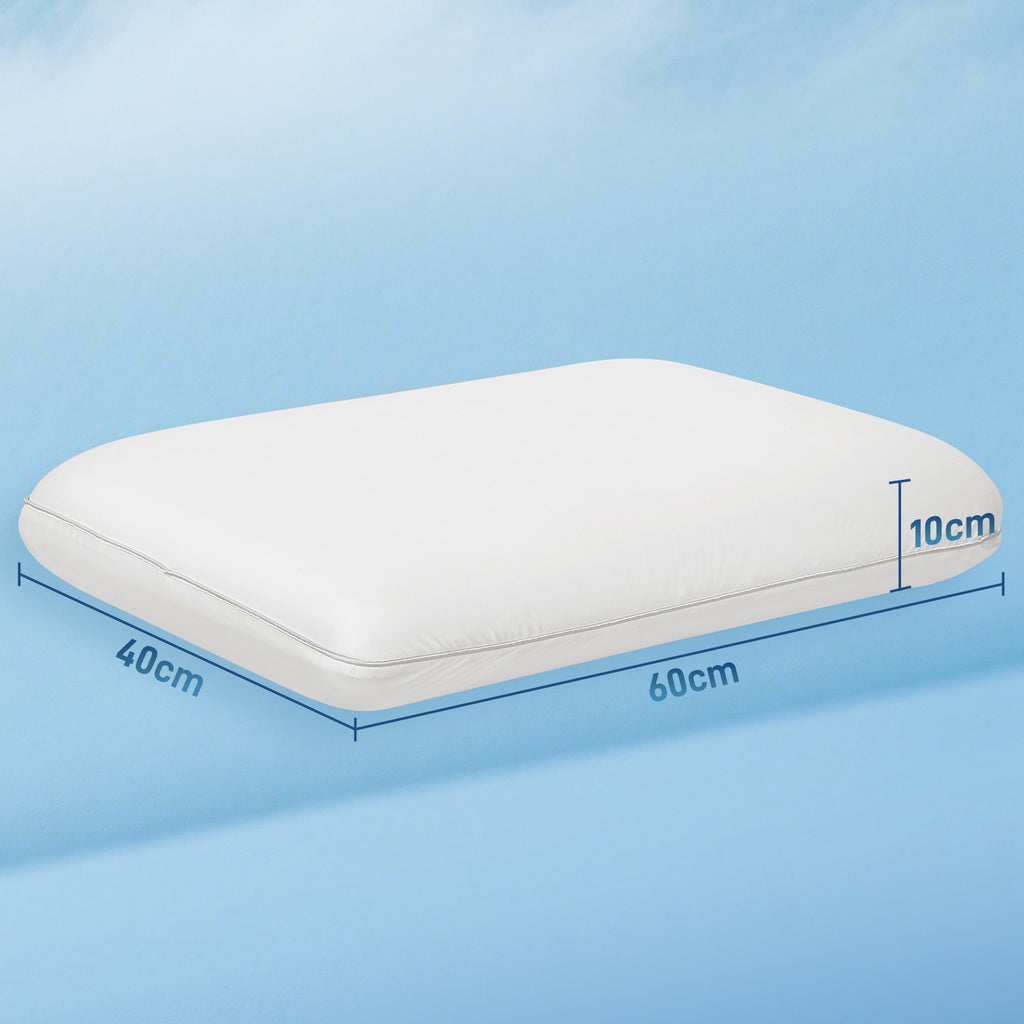 Rapid Rebound Memory Foam Pillow with Removable and Washable Cover, 60x40x10 cm, Cream White