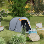 Waterproof Pop Up Camping Tent with Accessories and Transport Bag, 245x148x105 cm, Grey