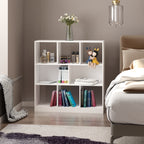 HOMCOM Mobile Bookcase with 3 Levels and 8 Total Shelves, in MDF, 97.5x30x100 cm, White - Borgè